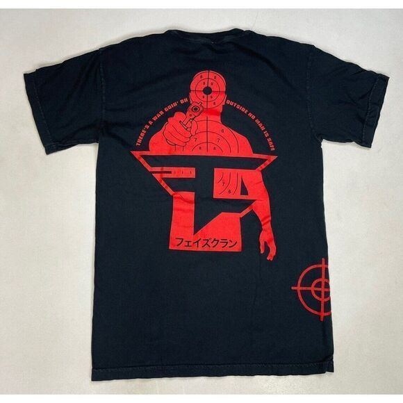Faze Clan War Goin On Outside No Man Is Safe Graphic T-shirt Men Small Black - Picture 1 of 6